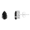 8x5mm Pear Shape Black Onyx Rhodium Over Sterling Silver Stud Earrings