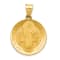 14K Yellow Gold Polished and Satin St Benedict Hollow Medal Pendant