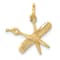 14k Yellow Gold Brushed, Diamond-Cut Comb and Scissors Charm