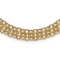 14K Yellow Gold Polished and Textured Fancy 3 Layer Cable Necklace