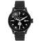Mathey Tissot Men's Elica Black Dial, Black Stainless Steel Watch