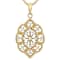 Vintage-Style Moissanite Pendant Necklace In 14K Gold Over Sterling Silver