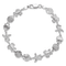 Rhodium Over Sterling Silver Polished and Textured Sea Life Bracelet