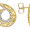 CZ Filigree Circle Drop Earrings In 18K Gold Over Sterling Silver 0.01ctw