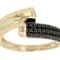 Black Spinel Bypass Ring In 18K Gold Over Sterling Silver
