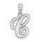 Rhodium Over 14k White Gold Polished Script Letter C Initial Pendant