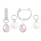 7-8mm White and Pink Cultured Freshwater Pearl Rhodium Over Sterling
Silver Earrings