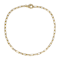 CZ Pave Clasp Paperclip Link Chain Necklace In 14K Gold Over Brass 16 Inch
