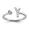 Rhodium Over 14K White Gold Lab Grown Diamond VS/SI GH, Initial Y
Adjustable Ring