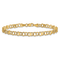 14k Yellow Gold 4mm Double Link Heart Charm Bracelet