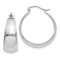 Rhodium Over 14k White Gold 1 1/8" Polished Tapered Hoop Earrings