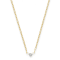 14K Yellow Gold with White Rhodium Diamond Oval Link 18 Inch Necklace