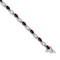 Rhodium Over 14k White Gold Diamond and Garnet Bracelet