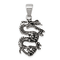 Sterling Silver Antiqued and Textured Dragon Pendant