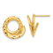 14k Yellow Gold Polished and Diamond-Cut Intertwined Circle Stud Earrings