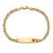 14k Yellow Gold Medical Soft Diamond Shape Red Enamel Mariner Link ID Bracelet