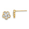 14k Two-tone 7.9mm Diamond-Cut Flower Stud Earrings