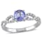 Tanzanite and Diamond 10K White Gold Ring 1.08ctw