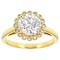 Round CZ Ring With Halo In 18K Over Sterling Silver