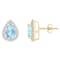 7x5mm Pear Shape Simulated Aquamarine And Created White Sapphire 10k
Yellow Gold Halo Stud Earrings