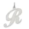 Rhodium Over Sterling Silver Fancy Script Letter R Initial Charm