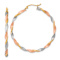 14k Yellow Gold and Rhodium Over 14k Yellow Gold 1 15/16" Satin
Twisted Hoop Earrings