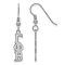 Rhodium Over Sterling Silver LogoArt Gamma Phi Beta Small Dangle Earrings