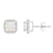 5mm Cushion Created Opal And Created White Sapphire 10k White Gold Halo
Stud Earrings