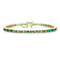 Emerald Color CZ Tennis Bracelet In 14K Gold Over Brass 5.5ctw
