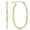 Diamond-Cut Oval Hoop Earrings In 14K Gold