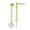 14k Yellow Gold and 14k White Gold Polished Dangle Flower Earrings