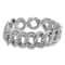 Rhodium Over Sterling Silver Polished 20mm Triple Circle Link Bracelet