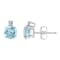 5mm Round Aquamarine with Diamond Accents 14k White Gold Stud Earrings