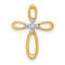 14K Two-tone Gold Diamond Cross Slide Pendant