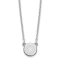 Rhodium Over Sterling Silver Tiny Circle Block Letter O  Initial Necklace