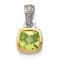 Rhodium Over Sterling Silver with 14k Accent Peridot Pendant