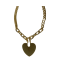 Gold Tone Heart Pendant Necklace.
