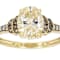 Diamond Simulant Oval, Champagne Diamond And White Diamond Ring In 18K
Gold Over Sterling Silver 2.65ctw