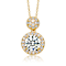 CZ Halo Pendant In 14K Gold Over Sterling Silver