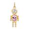 10k Yellow Gold Pink Simulant June Birthstone and Clear Cubic Zirconia
Boy Charm