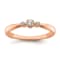 14K Rose Gold Petite Beaded Edge Round Diamond Ring 0.1ctw