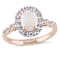 Opal, White Topaz and Diamond 14K Rose Gold Ring 1.52ctw