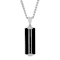 Robert Alton Men's Dog Tag Pendant With Chain In Black Ion-Plated
Stainless Steel 0.10ctw