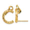 14k Yellow Gold Polished and Textured U Shape Clip On Stud Earrings