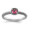 Sterling Silver Stackable Expressions Checker-cut Pink Tourmaline Ring 0.24ctw