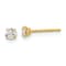 14K Yellow Gold 3mm Round Cubic Zirconia Basket Set Stud Earrings