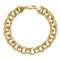 14k Yellow Gold 9.5mm Triple Link Charm Bracelet