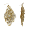 Gold Tone Filigree Drop Cluster Earring