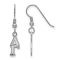 Rhodium Over Sterling Silver LogoArt Delta Gamma Small Dangle Earrings