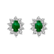 1.00ctw Emerald and Diamond Earrings in 14k White Gold